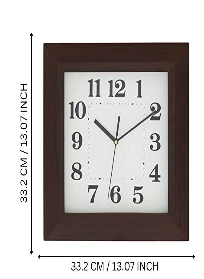 CHRONIKLE Elegant Square Wooden Rosewood Analog Home/Office Decor English Numerals Wall Clock with Sweep Movement (Size: 33.2 x 4.5 x 33.2 CM | Weight: 1340 grm | Color: Rosewood) - Image 4